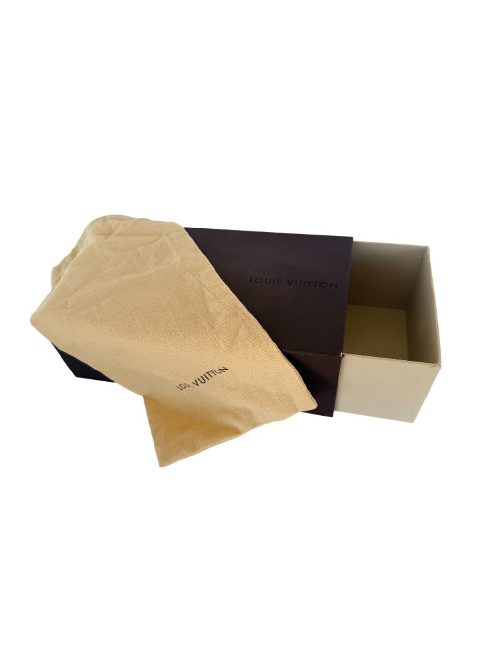 Genuine Louis Vuitton LV Brown Storage Box & Beige Dust Bag Accessories Shoes